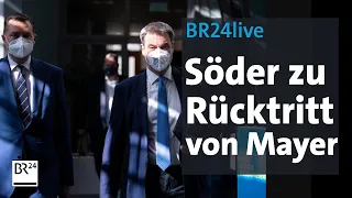 BR24live: Söder zum Rücktritt von CSU-Generalsekretär Mayer 1/2 | BR24