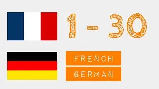 Zahlen von 1 bis 30 auf  - Französisch - Deutsch