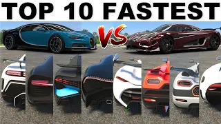 The Crew 2 - Top 10 Fastest Bugatti Vs Koenigsegg Cars | Top Speed Battle