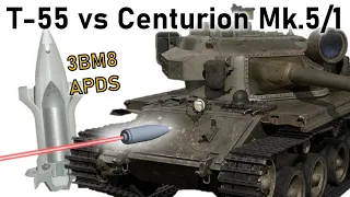 T-55 vs CENTURION Mk.5/1 | 100mm 3BM8 APDS vs Layered Plates Armour Piercing Simulation