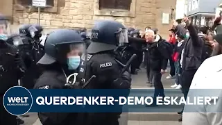 "QUERDENKER-DEMO" ESKALIERT: Prügeleien in Kassel - I WELT News