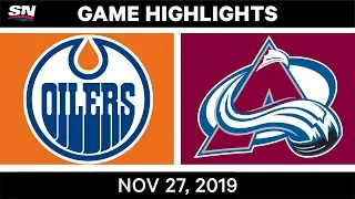 NHL Highlights | Avalanche vs. Oilers – Nov. 27, 2019