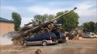 tank vs car   tank crushing cars