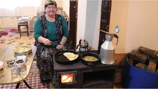 Delicious Village Breakfast on Wood Stove