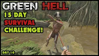 15 Day Challenge! | Hardest Difficulty in Green Hell Mode | Survival Tips on Day 10 Permadeath