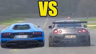 NISSAN GTR R35 vs LAMBORGHINI AVENTADOR  🚀*ACCELERATION SOUND*🚀