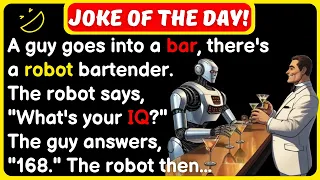 🤣 𝐁𝐄𝐒𝐓 𝐉𝐎𝐊𝐄 𝐎𝐅 𝐓𝐇𝐄 𝐃𝐀𝐘 - A guy goes into a bar, there's a robot bartender… | Funny Daily Joke