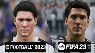 FIFA 23 vs eFootball 2023 | Juventus Player Faces Comparison | Fifa 23 Faces [PC/HD]