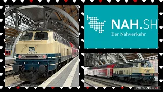 DB Deutsche Bahn Baureihe 218 330 RB85 Mitfahrt Neustadt(Holst)-Lübeck Hbf sowie Ein und Ausfahrten