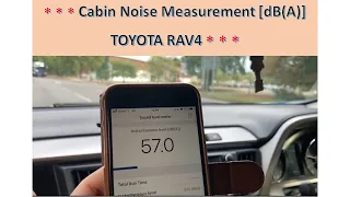 Rav4 Interior noise readings in decibel dB(A)