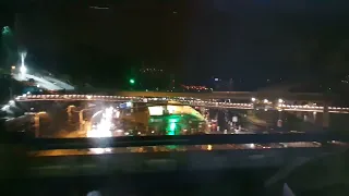 Stuttgart 21: Die neue Neckarbrücke am Abend