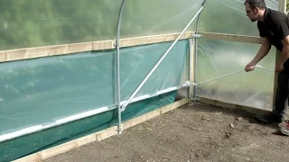 Fitting Ventilation Screen to Timber Side Rails on Polytunnel