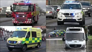 [Major Flood Response] NEW Fire Engines, Police Cars and Ambulances responding