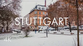 Snowfall in Stuttgart | Germany | Walking Tour | 4K