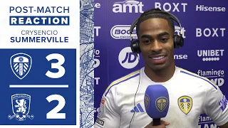 “A massive result for us” | Crysencio Summerville reaction | Leeds United 3-2 Middlesbrough