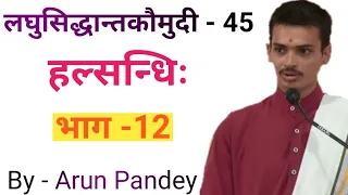 #लघुसिद्धान्तकौमुदी #Part 45 #हल्सन्धिः भाग - 12 By #Arun Pandey ji