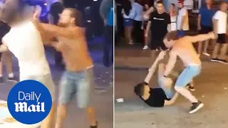 'MMA fighter' loses temper and battles two revellers at once