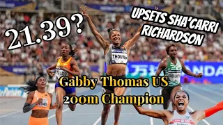 Gabby Thomas SHOCKS the world Upsetting Sha’Carri 200m Final #trending #track #fast #insane #2023