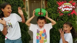 WATERMELON SMASH CHALLENGE! family fun kids video