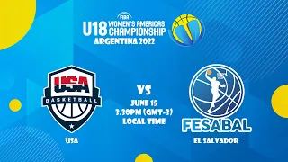 USA Basketball v El Salvador | Full Basketball Game | FIBA U18 Women’s Americas Championship 2022