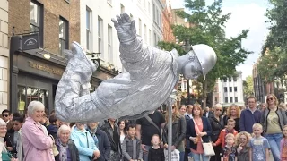 Silver man secret revealed from start to finish, floating and levitating trick