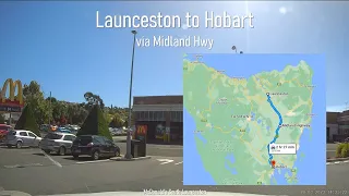 A drive from Launceston to Hobart, Tasmania, Australia