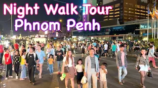 Night Tour Phnom Penh - Street Virtual Walking Cambodia [4K ]