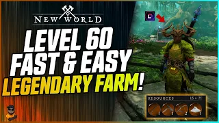 NEW WORLD - BEST LEGENDARY FARM! - 3 LEVEL 60 BOSSES IN 60 SECOND FARM!