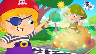 Татти и Мисифу участват в магическа надпревара 🚘🚖 Приключение на писта | Нова спортна детска история