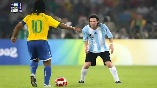 Brazil 3-0 Argentina ● Olympic Soccer Semifinal 2008 ● Ronaldinho & Messi meet again