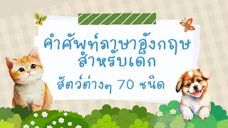 คําศัพท์ภาษาอังกฤษสำหรับเด็ก หมวดสัตว์ต่างๆ กว่า 70 ชนิด