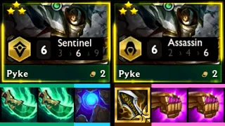 INSTANT CAST PYKE/FULL CRIT PYKE 3 STAR | 6 Sentinel VS 6 Assassin TFT Set 5.5