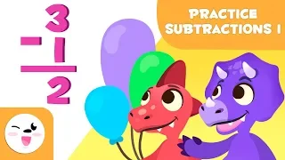 Subtraction exercises for kids - Learn to subtract with Dino and Saury - Mathematics for kids