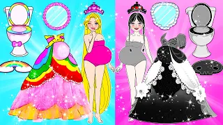 Vestido De Muñeca De Papel - Pink Vs Black Pregnant Mother Decor New Room Contest - Woa Doll Español