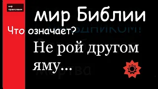 Мир Библии Крылатые выражения Не рой другому яму #мирправославия