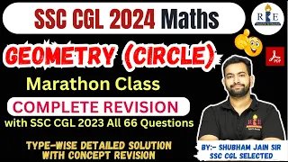 Circle (Geometry) topic Revision with SSC CGL 2023 all 66 Questions| Must watch for SSC CGL 2024