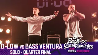 D-Low vs Bass Ventura | Solo Quarter Final | 2018 UK Beatbox Championships