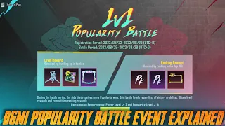 Bgmi Popularity Battle Event Explained | BGMI New Event Popularity Battle | How to win Popularity