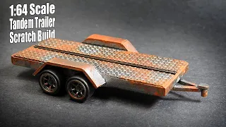 1:64 Scale Tandem Trailer Scratch Build | Styrene | How To | Hot Wheels Matchbox Trailer