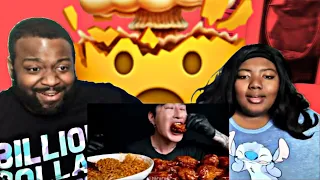 ASMR MUKBANG NUCLEAR FIRE NOODLES & CHICKEN WINGS| Zach Choi ASMR REACTION 🧑🏾‍💻‼️