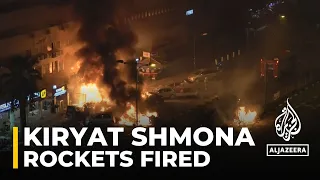 A large fire has broken out at the Israeli town of Kiryat Shmona after missile attack