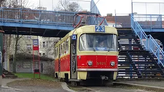 Vánoční tramvaj T3 ev.č 6921 na lince 23 - 3.1.2023