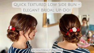 Live with Pam - Quick Elegant Low Textured Side Bun - the Perfect Chic Bridal Up-Do!