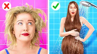 💇‍♀️ PROBLEMAS DE CABELOS LONGOS VS. CURTOS || Problemas Femininos Malucos, por 123 GO!