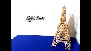 How to make an Eiffel Tower with wooden sticks | DIY | Handmade Eiffel tower craft.