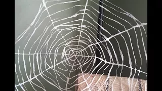 How to make a Spider Web Halloween Decoration from Plastic Bags