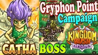 Kingdom Rush Origins HD - BOSS Hi-Hi Enha Gryphon Point Campaign (Level 6) Hero Catha