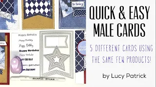 DIY QUICK & EASY MALE BIRTHDAY CARD DESIGN IDEAS USING JUST A FEW SUPPLIES | MASCULINE CARD TUTORIAL