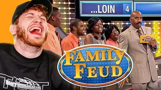 REACTING TO THE FUNNIEST FAMILY FEUD MOMENTS!!