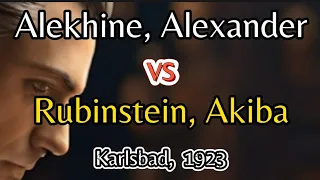 Alekhine, Alexander vs Rubinstein, Akiba ♝ Karlsbad, 1923 #chess